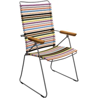 HOUE CLICK Dining Sessel mit verstellbarer Rückenlehne/Bambusarmlehne Stahlgestell