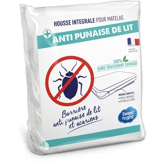Sweet Night - Vollständiger Matratzenbezug 140 x 200 cm | Anti-Bettwanzen- und Milbenschutz | Renoviert Matratze | Reißverschluss | ohne chemische Behandlung | EP. bis 20 cm