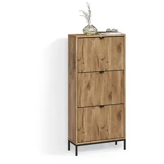 livinity® Aterno 60 x 130 x 24 cm mit 3 Klappschubladen / Eiche