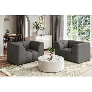 Sessel HOME AFFAIRE "TUURE Verlässliche Qualität, moderne Steppung, Breite 134cm", grau (anthrazit), B:134cm H:81cm T:94cm, 100% Polyester, Sessel, Sessel, Bubble Optik, hoher Sitzkomfort, Wellenunterfederung