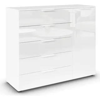 Rauch Kombikommode 120 x 100 x 42 cm Alpinweiß / Glas Kristallweiß
