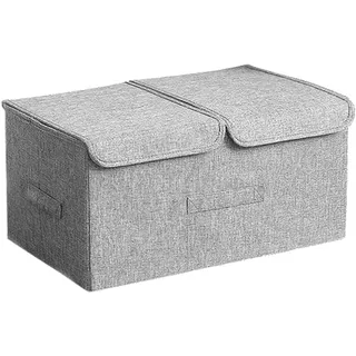 JOYBOS Aufbewahrungsbox aus Stoff, faltbar, groß, mit Deckel, Grau