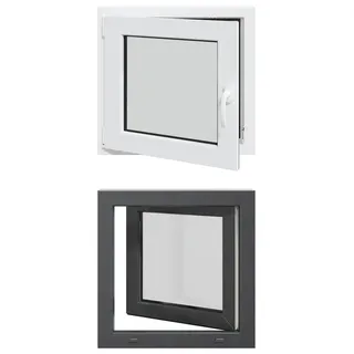 vidaXL Kellerfenster RISOR 50 x 50 cm PVC und Glas Anthrazit - Grau