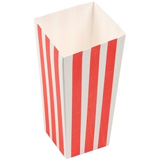 100 Stück - Popcorn 'Thepack Stripes' Behälter 1 l 6,5 x 8,7 x 17,4 cm weiß Wellpappe Nano-Micro
