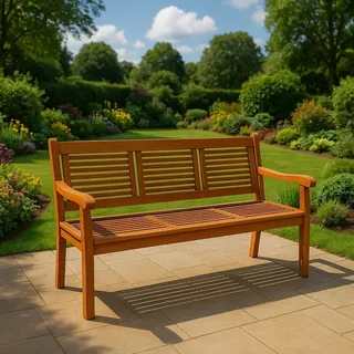 Gartenbank Akazie 150 cm 3-Sitzer Sitzbank CORUNA - Naturbelassen