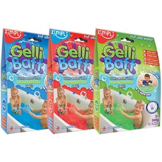 3 x Gelli Baff Bundle von Zimpli Kids, blau, rot & grün, verwandelt Wasser magisch in dicke, bunte Goo, Messy & Sensory Outdoor & Indoor Spaß, Badespielzeug für Kinder, Geburtstag Goody Bag Fillers
