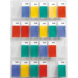 Helit H6259502 - Wanddisplay „the clearly“ 24 Taschen, 1/3 DIN A4 hoch, glasklar