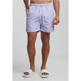 URBAN CLASSICS Pattern Badeshorts Dusty Lilac / Sea Horse 4XL