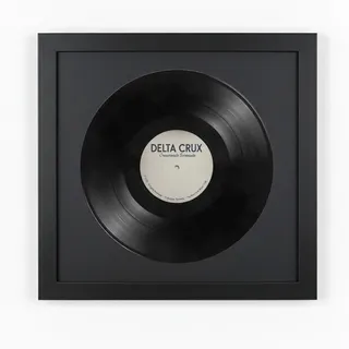 K-Möbel Schallplatten Rahmen modern Schwarz 40x40 cm 2er Set