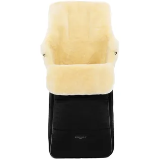 Werner Christ Baby, Lammfell-Fußsack Arosa – warme Buggy, Kinderwagen-Fußsack (Kinder ab 6 bis 36 Monate), medizinisches Fell, in Black (schwarz)