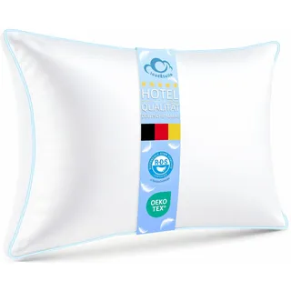 CloudÉtoile Kopfkissen 40x80 Daunenkissen Federkissen - Kissen 40x80 cm Daunen und Federn Bettkissen in Hotelqualität - 3-Kammer Daunenkissen Schlafkissen Ökotex-Zertifiziert - Schlaf wie auf Wolken