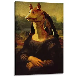 jocrynsi Mona Lisa inspiriert von Star Wars beige Wandkunst Poster ästhetische Leinwand Wandkunst Druck Heimdekoration für Schlafzimmer Wohnzimmer 16x24inch(40x60cm) Rahmenstil