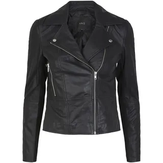 YAS Damen Yas sophie Leather Jacket Noos Lederjacke, Schwarz, M EU