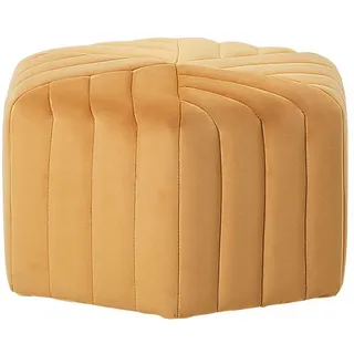 Beliani Pouf Murietta 53/53/29 cm , Gelb , Textil , Sechseckig , 53x29x53 cm , Wohnzimmer, Sessel, Hocker & Hockerbänke, Poufs