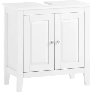 FRG202 - Waschbeckenunterschrank - Bad-Unterschrank - 60x62x30 cm - Selbstmontage - Weiß - Weiß