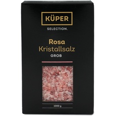 Küper Selection 1000g Kristallsalz rosa grob - grobes Salz für die Salzmühle - rosa Natursalz zum Würzen und Verfeinern