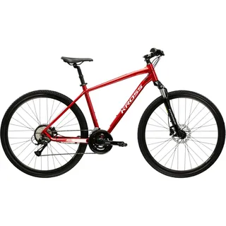 Kross Crossrad "Evado 4.0" 18 Gang Shimano ACERA M3020 Schaltwerk Kettenschaltung, rot, schwarz