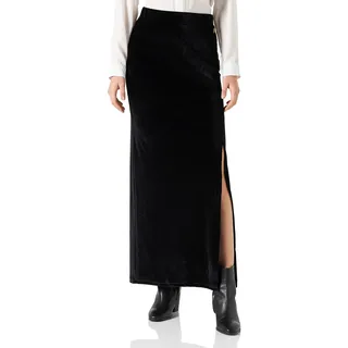 KENDALL & KYLIE Damen K&K W VLVT Maxi Slit Skirt KKW3715008 Rock, Black, M