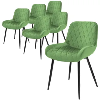 ML-Design Esszimmerstuhl Samt Salbei 6er Set