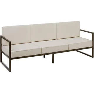 tectake Garten-Loungesofa Comosa, 210 x 78 x 85 cm, braun/beige , Braun, Beige , Kunststoff , 210x85x78 cm , Gartenmöbel, Loungemöbel, Gartensofas & Loungesofas