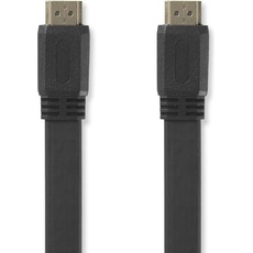 Bild High-Speed 1,5m HDMI-Flachkabel mit Ethernet, vergoldet [Schwarz]