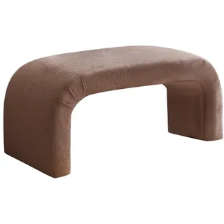 Atelier Del Sofa Stilvoller Pouf mit Buchenholzrahmen, 106 x 46 x 45 cm, 100% Polyester-Teddy-Stoff, Elegante braune Farbe | Perfekt für Moderne Wohnräume