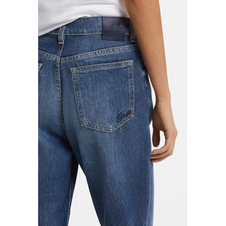 Straight-Jeans BOSS ORANGE "ADA HR 13.0 Premium Damenmode", Damen, Gr. 29, Länge 30, dunkelblau 402, Denim/Jeans, Obermaterial: 100% Baumwolle, unifarben, straight fit lang, Jeans Straight-Jeans, High Rise, locker geschnitten