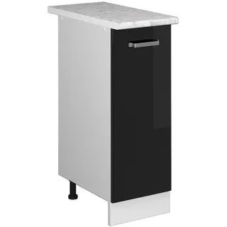 Vicco Unterschrank Apothekerschrank R-Line 30 x 81,6 x 60 cm Schwarz Hochglanz