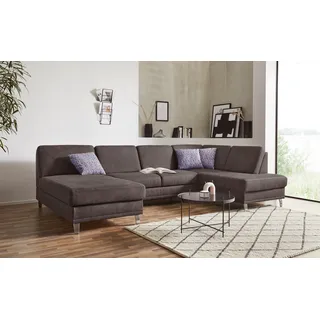 sit&more Wohnlandschaft U-Form Federkern 3-Sitzer Grau