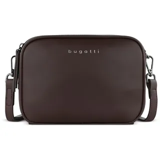 Bugatti Almata kleine Schultertasche Damen, Umhängetasche aus hochwertigem Kunstleder, braun