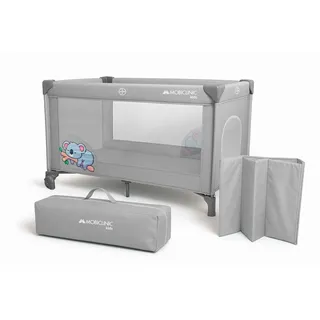Mobiclinic Mobiclinic®, Reisebett, Tragetasche, 2 in 1, Ultrakompakt faltbar, Herausnehmbare matratze, Mofli, Bis zu 15kg, Atmungsaktives gewebe, Seiteneingang mit reißverschluss, Baby laufstall (grau)