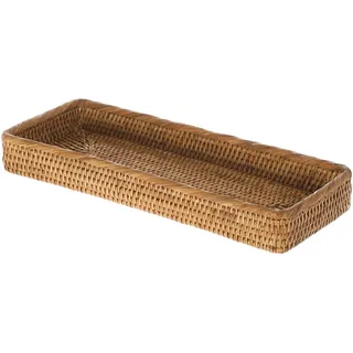 Kouboo La Jolla lang gestreckt Rattan Eitelkeit Tablett, honigbraunem P, Rattan und Korbweide, Honey-Brown, 41.274999999999999 x 15.24 x 5.08 cm