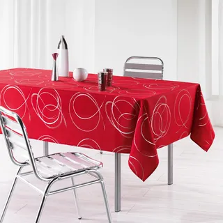 L'Harmonie Du Décor - 1721577, Tischdecke Rechteckige, 150 X 240 cm, Bully, Polyester Bedruckt Silber, Rot