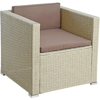 Estexo Polyrattan Loungesessel 70 x 69 x 63 cm beige