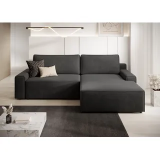 DS PRODUKT Ecksofa DS PRODUKT "Challenge, Schlafsofa mit Bettkasten, Couch in L-Form, Breite 245 cm", schwarz, B:246cm H:98cm T:168cm, 100% Polyester, Sofas, Ecksofa, Recamiere beidseitig montierbar, auch in trendigem Cordstoff