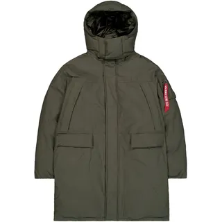 Parka ALPHA INDUSTRIES "Puffer Parka", Herren, Gr. XXL, grün (schwarz olive), Obermaterial: 60% Baumwolle, 40% Nylon, Futter: 100% Nylon, Füllung: 100% Polyester, Jacken Parka