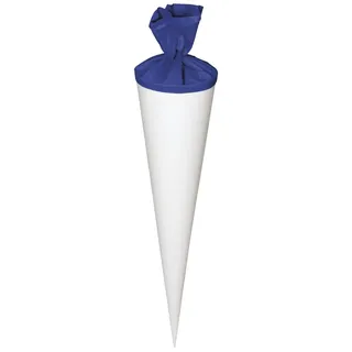 Baier & Schneider Heyda 204869951 Schultüten-Rohlinge mit Filzverschluss Geschwistertüte (Höhe 35 cm, Durchmesser 11 cm, Karton, 380g/m2) weiß-blau