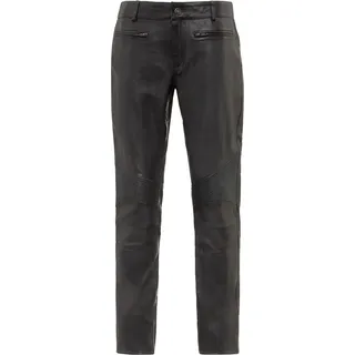 Bikerhose RICANO "Lederhose Donna", Damen, Gr. S, Länge 34, blau, Obermaterial: 100% Ziegennappaleder GONA., schmal, Hosen Bikerhose, Handgefertigt aus echtem Leder