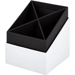 Rössler SOHO Stifteköcher | Stifte Organizer | Stiftehalter Schreibtisch | Büro Organizer | Schreibtisch Zubehör | Büro Zubehör | 86 x 86 x 100 mm | 1 Stück | Farbe: Weiß