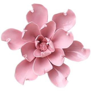CLISPEED 3D Blumen Wanddeko Wandschmuck Keramik Wandskulptur Wandkunst Wandbild für Zuhause Wohnzimmer Schlafzimmer Hochzeit Geburtstag Party Wandhänger Dekoration (Rosa)