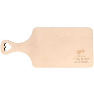 Spruchreif | Frühstücksbrettchen aus Holz mit beidseitiger Gravur „Für den besten Opa“ – Schneidebrett mit Griff | Geschenk für Opa