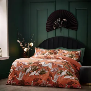 furn. Wylder Tropics Kushiro Floral Tropischer Bettbezug-Satz, Coral