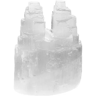 NKlaus Selenit Eisberg Doppelt 10x7,5x4,5cm – Selenit im Eisberg Design, handgefertigt für stimmungsvolle Beleuchtung und Energiearbeit, natürliche spirituelle Deko 16350