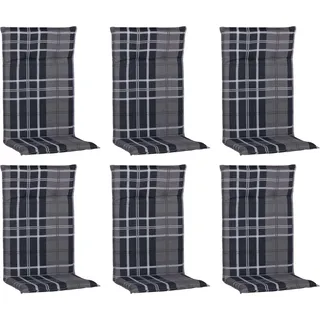 Beo Hochlehner-Sitzkissen M215 Görlitz Karomuster Anthrazit-Grau 6er-Set