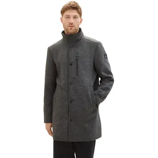 TOM TAILOR Herren 1037362 2-in-1 Wollmantel mit integrierter Innenjacke, 30500-dark Grey Black Herringbone, XXL