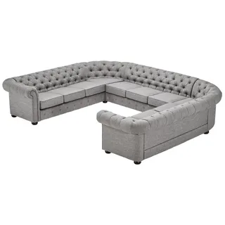 Chesterfield Couch Sofa Polster Wohnlandschaft U Form Garnitur Ecksofa Couchen