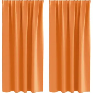 vidaXL Verdunkelungs-Vorhänge mit Ringen 2 stk. Orange 175 x 140 cm - Orange
