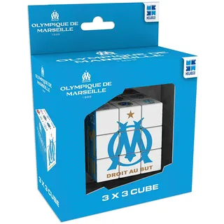 Megableu Olympique de Marseille Würfel, 3 x 3 cm, offizielles OM-Puzzle, Logik- und Denkspiel für Erwachsene und Kinder ab 7 Jahren, Fußball-Würfel für OM-Fans, Geschenkidee für Fans des Fußballclubs