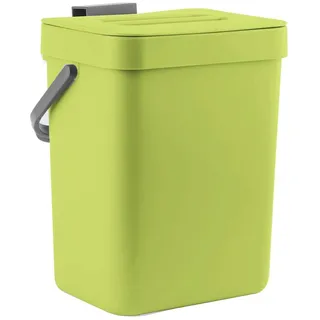 LALASTAR Lebensmittelabfalleimer für Küche, kleiner Arbeitsplatte-Komposteimer mit Deckel, geruchsfreier Lebensmittelschrottbehälter, Wandmontage-Mülleimer, 3 l, Grün
