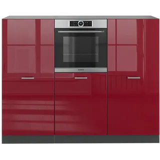 Vicco Küchenzeile R-Line 180 cm Rot Hochglanz/Anthrazit